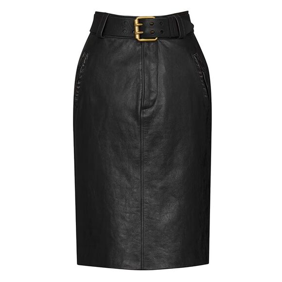 SAINT LAURENT Dresses & Skirts - Saint Laurent Women Gonna A Matita Con Cintura In Pelle Stropicciata